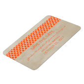 Rustic Quatrefoil Save the Date Magnet, Oranje Magneet (Linkerzijde)