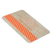 Rustic Quatrefoil Save the Date Magnet, Oranje Magneet (Rechterzijde)