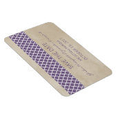 Rustic Quatrefoil Save the Date Magnet, Paars Magneet (Rechterzijde)