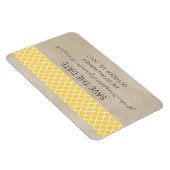 Rustic Quatrefoil Save the Date Magnet, Yellow Magneet (Rechterzijde)