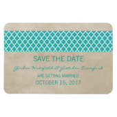 Rustic Quatrefoil sparen de Magnet van de Datum, B Magneet (Horizontaal)