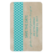 Rustic Quatrefoil sparen de Magnet van de Datum, B Magneet (Verticaal)