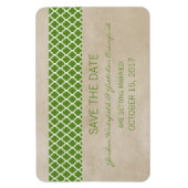 Rustic Quatrefoil sparen de Magnet van de Datum, G Magneet (Verticaal)