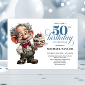 Rustic Quirky Man 50th Birthday Whimsical Humor  Kaart