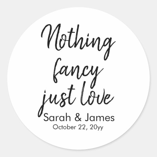 Rustic Quote Custom Wedding for Reception Ronde Sticker (Voorkant)
