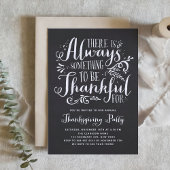 Rustic Quote Faux Chalkboard Thanksgiving Party Kaart