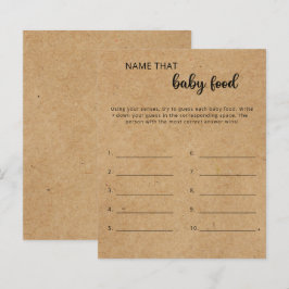 Rustic - Raad de naam van die babyvoedsel shower g