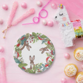 Rustic Rabbit Woodland Bunny Forest Fern Mushroom Papieren Bordje (Feest)