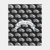 Rustic Raccoon Folk Art Pattern Fleece Deken (Voorkant)