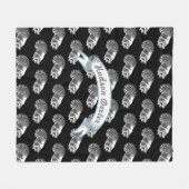 Rustic Raccoon Folk Art Pattern Fleece Deken (Voorkant (Horizontaal))