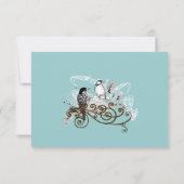 Rustic Radiance Woodpecker Tortelduifjes bruiloft RSVP Kaartje (Achterkant)