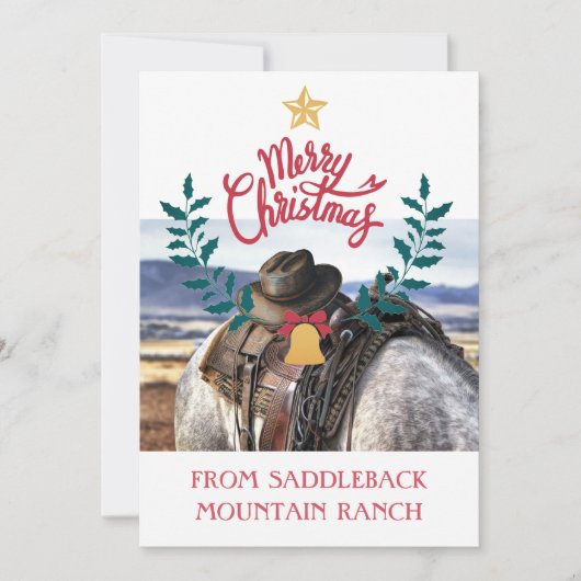Rustic Ranch Boerderij Business Kerstmis Wenskaart (Voorkant)