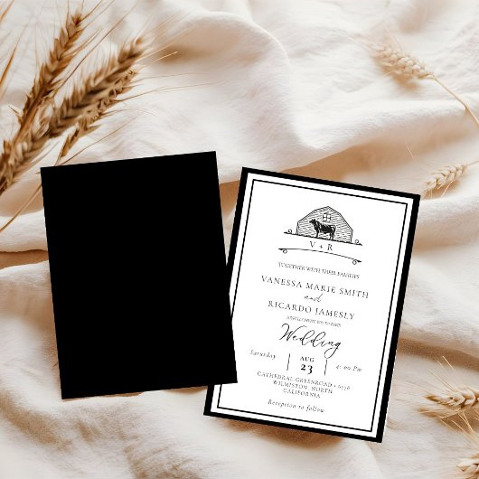Rustic Ranch Western Country Cowboy Wedding Kaart
