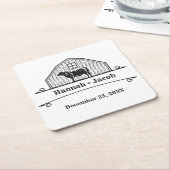 Rustic Ranch Western Country Cowboy Wedding Kartonnen Onderzetters (Schuin)