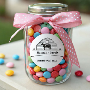 Rustic Ranch Western Country Cowboy Wedding Vierkante Sticker