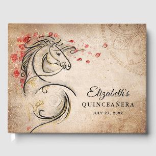 Rustic Ranchera Mexican Quinceanera Gastenboek