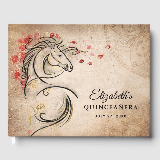 Rustic Ranchera Mexican Quinceanera Gastenboek (Voorkant)