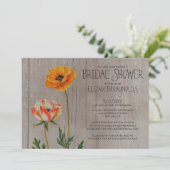 Rustic Ranunculus Bridal Shower-uitnodigingen Kaart (Staand voorkant)