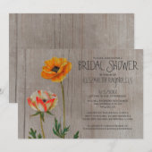 Rustic Ranunculus Bridal Shower-uitnodigingen Kaart (Voorkant / Achterkant)