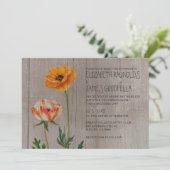 Rustic Ranunculus Wedding Invitations Kaart (Staand voorkant)