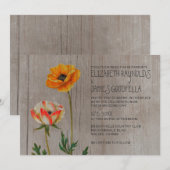 Rustic Ranunculus Wedding Invitations Kaart (Voorkant / Achterkant)