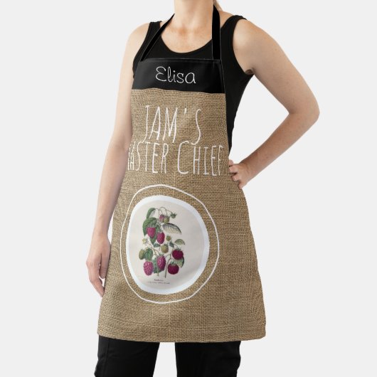 Rustic Raspberry Jam gepersonaliseerd Apron Schort (Insitu)