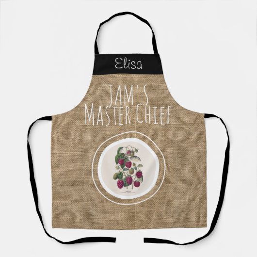 Rustic Raspberry Jam gepersonaliseerd Apron Schort (Voorkant)