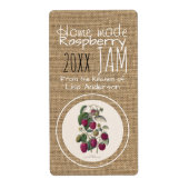 Rustic Raspberry Jam gepersonaliseerd etiket (Voorkant)