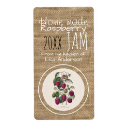  Rustic Raspberry Jam gepersonaliseerd etiket