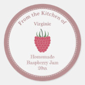 Rustic Raspberry Jam Label Sticker (Voorkant)