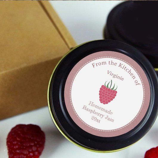 Rustic Raspberry Jam Label Sticker