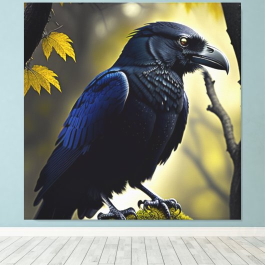 Rustic Raven - Natuur Guardian Canvas Afdruk (Insitu (Houten vloer))