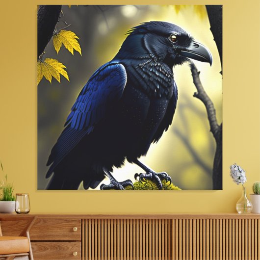 Rustic Raven - Natuur Guardian Canvas Afdruk (Insitu (Woonkamer))