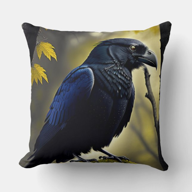 Rustic Raven - Natuur Guardian Kussen (Voorkant)