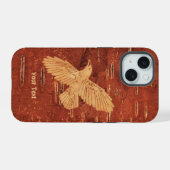 Rustic Raven on Inner Birch Bark OtterBox iPhone C 15 Case (Achterkant horizontaal)