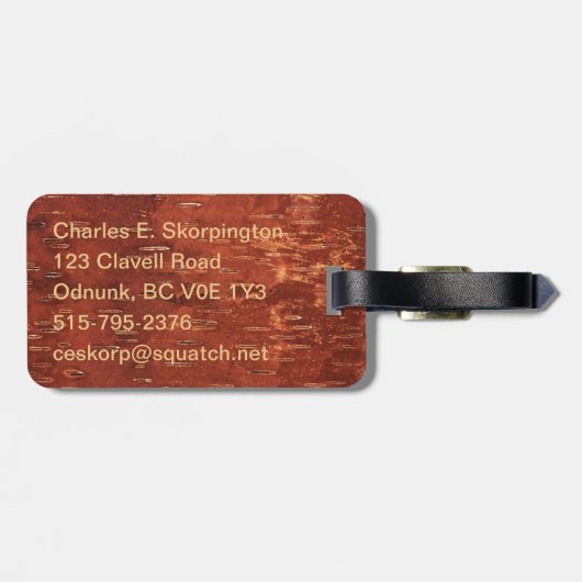 Rustic Raven op binnenste boog Bagagelabel (Achterkant horizontaal)