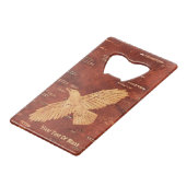 Rustic Raven op binnenste boog Creditkaart Flessenopener (Voorkant Gekanteld)