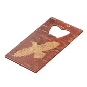 Rustic Raven op binnenste boog Creditkaart Flessenopener (Achterkant Gekanteld)