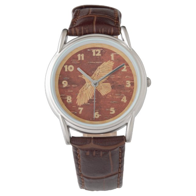 Rustic Raven op binnenste boog Horloge (Voorkant)