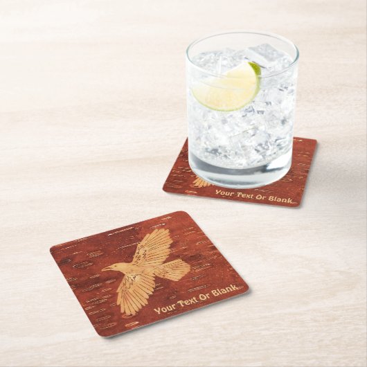 Rustic Raven op binnenste boog Kartonnen Onderzetters (Insitu)