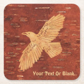 Rustic Raven op binnenste boog Kartonnen Onderzetters (Voorkant)