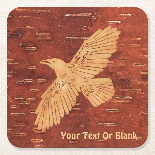 Rustic Raven op binnenste boog Kartonnen Onderzetters (Voorkant)