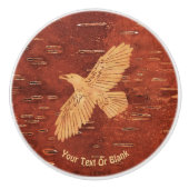 Rustic Raven op binnenste boog Keramische Knop (Voorkant)