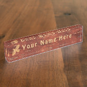 Rustic Raven op binnenste boog Naambordje (Zijkant)