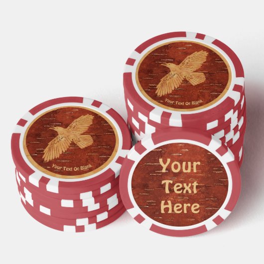 Rustic Raven op binnenste boog Poker Chips (Opstapeling)
