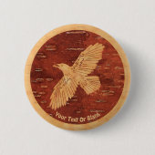 Rustic Raven op binnenste boog Ronde Button 5,7 Cm (Voorkant)