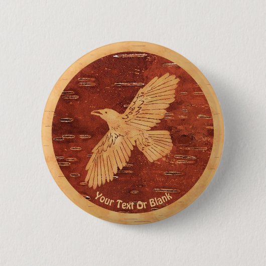 Rustic Raven op binnenste boog Ronde Button 5,7 Cm (Voorkant)