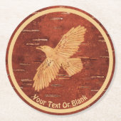 Rustic Raven op binnenste boog Ronde Kartonnen Onderzetter (Voorkant)