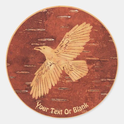 Rustic Raven op binnenste boog Ronde Sticker (Voorkant)