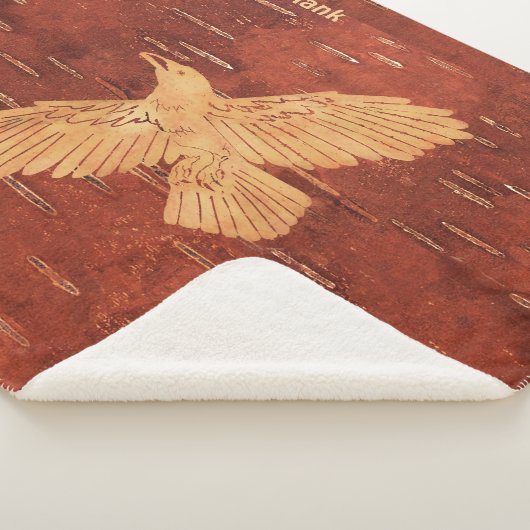 Rustic Raven op binnenste boog Sherpa Deken (3/4)